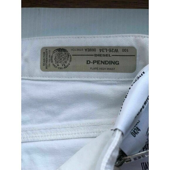 DIESEL White Denim 069EA D-pending Jeans W26 L34 - Picture 8 of 12